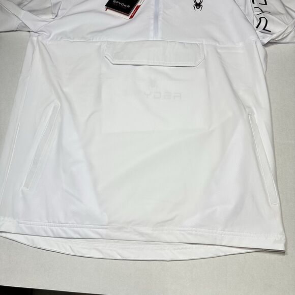 NEW Spyder Active Hoodie Pullover Light Sweatshirt White SPM881RD Men SZ Medium - Picture 4 of 15
